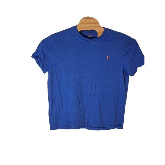 Polo Ralph Lauren Crew Neck Tee Shirt Royal Blue Orange Pony Size‎ Large - Picture 2 of 5